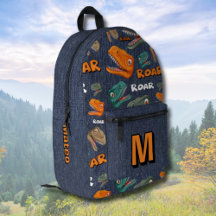 Dinosaur Backpack for Boys with Name Print