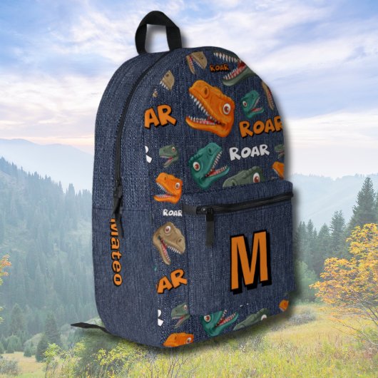 Dinosaur Backpack for Boys with Name Print プリントバックパック