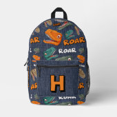 Dinosaur Backpack for Boys with Name Print プリントバックパック (正面)