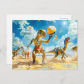 Dinosaur Beach Volleyball Game シーズンポストカード (正面/裏面)