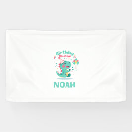 Dinosaur Birthday Banner | Boys Party  | Editable 横断幕