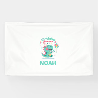 Dinosaur Birthday Banner | Boys Party  | Editable 横断幕