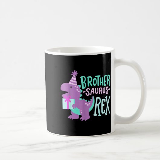 Dinosaur Birthday Brother Saurus T Rex Family Matc コーヒーマグカップ (右)
