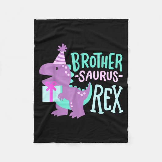 Dinosaur Birthday Brother Saurus T Rex Family Matc フリースブランケット (正面)