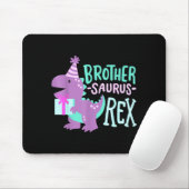 Dinosaur Birthday Brother Saurus T Rex Family Matc マウスパッド (マウス)