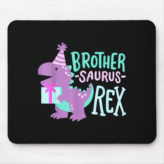 Dinosaur Birthday Brother Saurus T Rex Family Matc マウスパッド (正面)