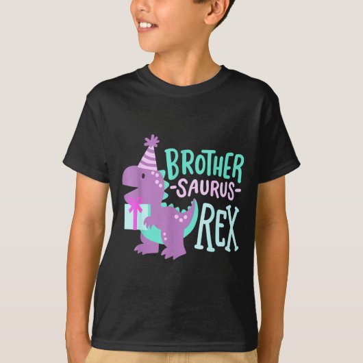Dinosaur Birthday Brother Saurus T Rex Family Matc Tシャツ (正面)