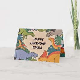 Dinosaur Birthday Greeting Card – Fun Dino Party D カード