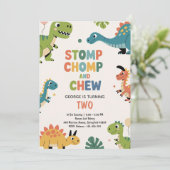 Dinosaur Birthday Invitation | Boys 2nd Birthday 招待状 (スタンド正面)