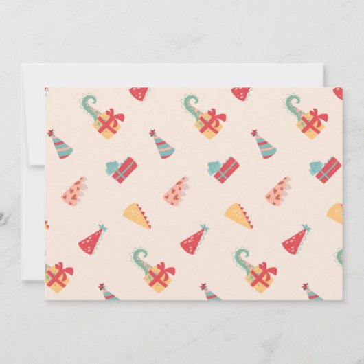 Dinosaur Birthday Invitation Four. Modern Dino 招待状 (裏面)