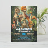 Dinosaur Birthday Invitation T Rex Party Invite 招待状 (スタンド正面)