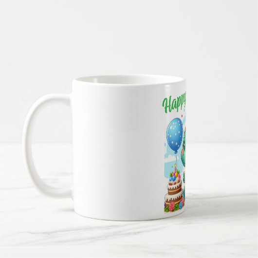 Dinosaur Birthday Mug コーヒーマグカップ (左)