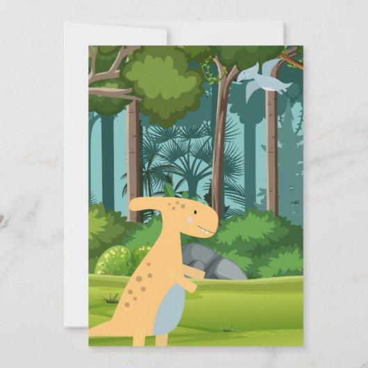 Dinosaur Birthday Party 招待状 (裏面)