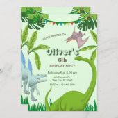 Dinosaur Birthday Party 招待状 (正面/裏面)
