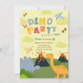 Dinosaur Birthday Party 招待状 (正面)