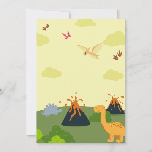 Dinosaur Birthday Party 招待状 (裏面)