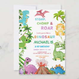 Dinosaur Birthday Party 招待状