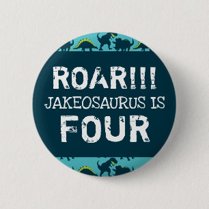 Dinosaur Birthday Party Button Favor 缶バッジ