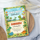 Dinosaur Birthday Party Dino Kids  Jungle Theme 招待状