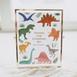 Dinosaur Birthday Party Favors Sign ポスター