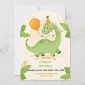 Dinosaur Birthday Party Invitation  招待状 (正面)
