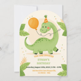 Dinosaur Birthday Party Invitation  招待状