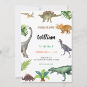 Dinosaur Birthday Party Invitation  招待状 (正面)