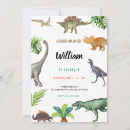 Dinosaur Birthday Party Invitation 招待状