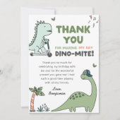Dinosaur Birthday Party Thank you Card 招待状 (正面)