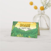 Dinosaur Birthday Place Card | Cute Dino Name Tent プレイスカード (裏面)