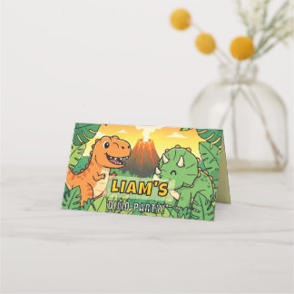 Dinosaur Birthday Place Card | Cute Dino Name Tent プレイスカード