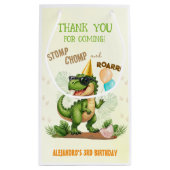 Dinosaur Birthday - Stomp Chomp Roar T-Rex Birthda スモールペーパーバッグ (裏面)