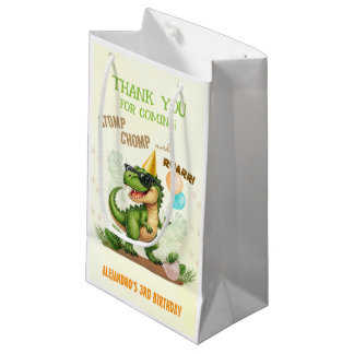 Dinosaur Birthday - Stomp Chomp Roar T-Rex Birthda スモールペーパーバッグ
