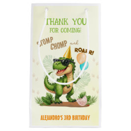 Dinosaur Birthday - Stomp Chomp Roar T-Rex Birthda スモールペーパーバッグ