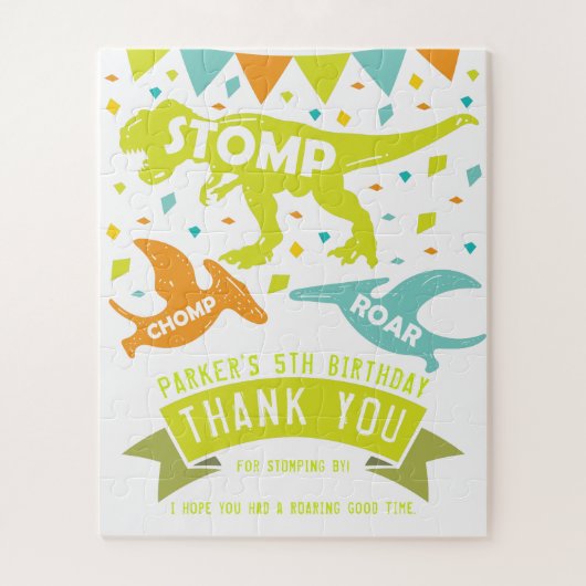 Dinosaur Birthday Thank you Favors ジグソーパズル (縦)
