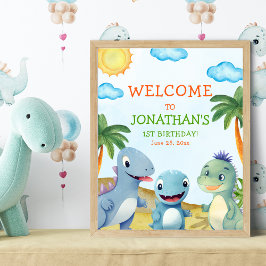 "Dinosaur Birthday Wall Decoration Room ポスター
