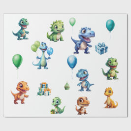 Dinosaur Birthday Wrapping Paper ラッピングペーパー