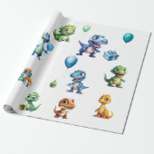 Dinosaur Birthday Wrapping Paper ラッピングペーパー (アンロールド)