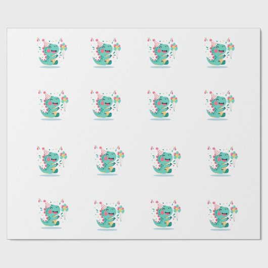 Dinosaur Birthday Wrapping Paper ラッピングペーパー (フラット)
