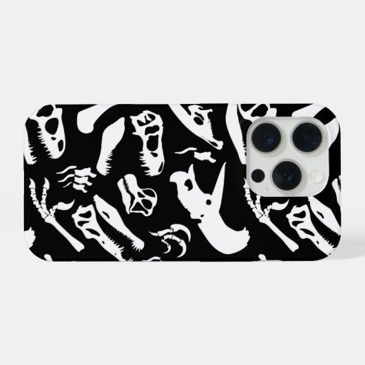 Dinosaur Bones (Black) iPhoneケース (裏面横)