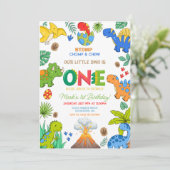 Dinosaur boy 1st birthday 招待状 (スタンド正面)