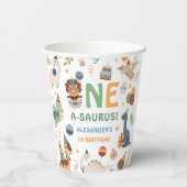 Dinosaur Boy 1st Birthday One A-Saurus Dino 紙コップ (裏面)