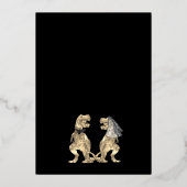 Dinosaur Bride and Groom Wedding Black and Gold 箔招待状 (裏面)