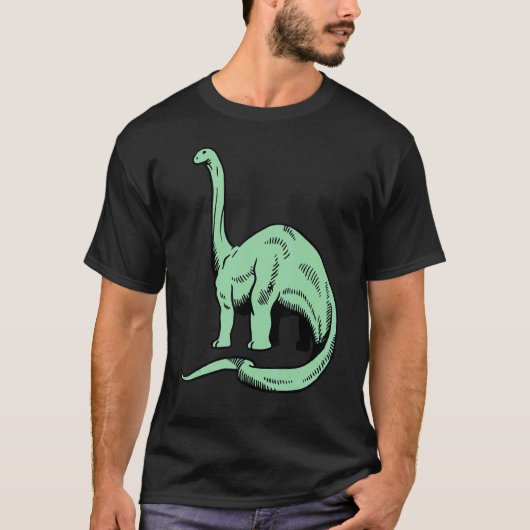 Dinosaur Brontosaurus Cute Prehistoric Foot Dino f Tシャツ (正面)