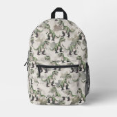 Dinosaur Camouflage Desert Tan Backpack プリントバックパック (正面)