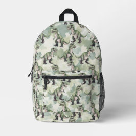 Dinosaur Camouflage Green Backpack プリントバックパック