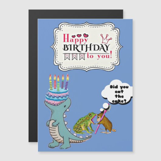 Dinosaur Card /Funny birthday card/ (正面/裏面)