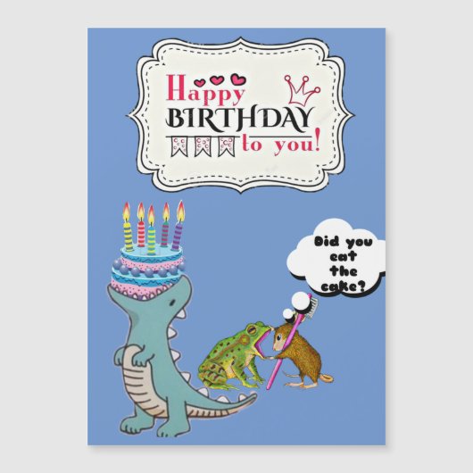 Dinosaur Card /Funny birthday card/ (正面)