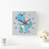 Dinosaur cartoon スクエア壁時計 (ホーム)