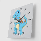 Dinosaur cartoon スクエア壁時計 (傾斜)